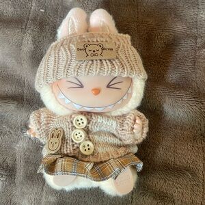 Labubu 3 piece outfit hat skirt sweater new